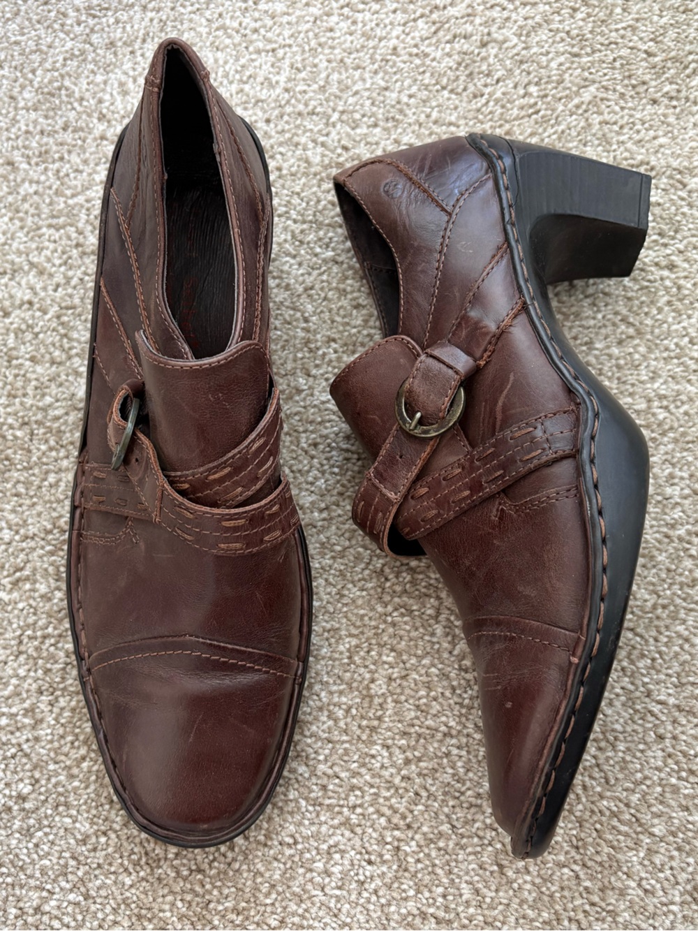 Josef Seibel Vivien Brasil Brown Leather Heeled Shooties Straps & Buckle US 8.5